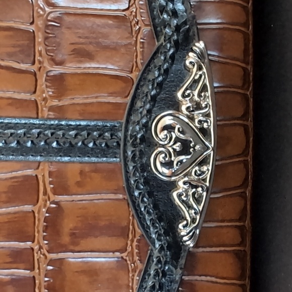 Vintage Brown /Black Faux Snakeskin Leather Marc Chantal MC Shoulder Bag. - Picture 4 of 16